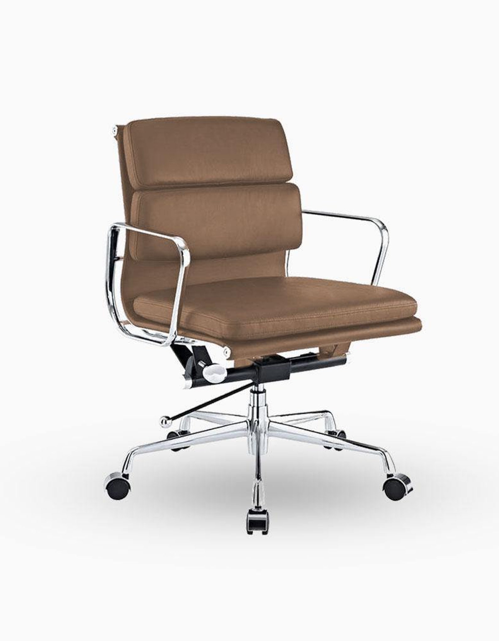 Eames Executive Office Chair Medium Back Brown Leather Brown Etsy