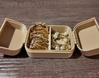 Compact 3D Printed Jewelry Box | Travel Ring Organizer | Minimalist Storage Case by Harbegold