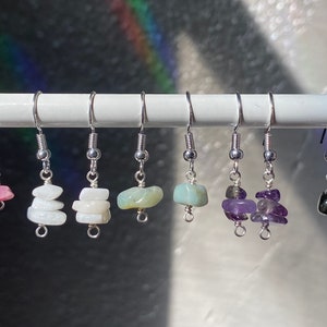gemstone dangle earrings | genuine crystal drop earrings | healing stones | 925 sterling silver | gift for friends |