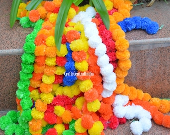 SALE ON Indian Mix Color Artificial Decorative Marigold Flower Garland Strings for Christmas Wedding Party Decoration Diwali decor