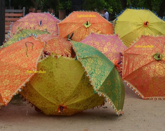 Wholesale Umbrellas For Indian wedding decor Mehndi Parasol Party backdrop Event decoration Umbrella sangeet decorative sun protection lot