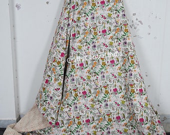 Kantha edredón indio hecho a mano tiro manta reversible colcha tela de algodón BOHEMIAN boho edredón chic ropa de cama cobertores