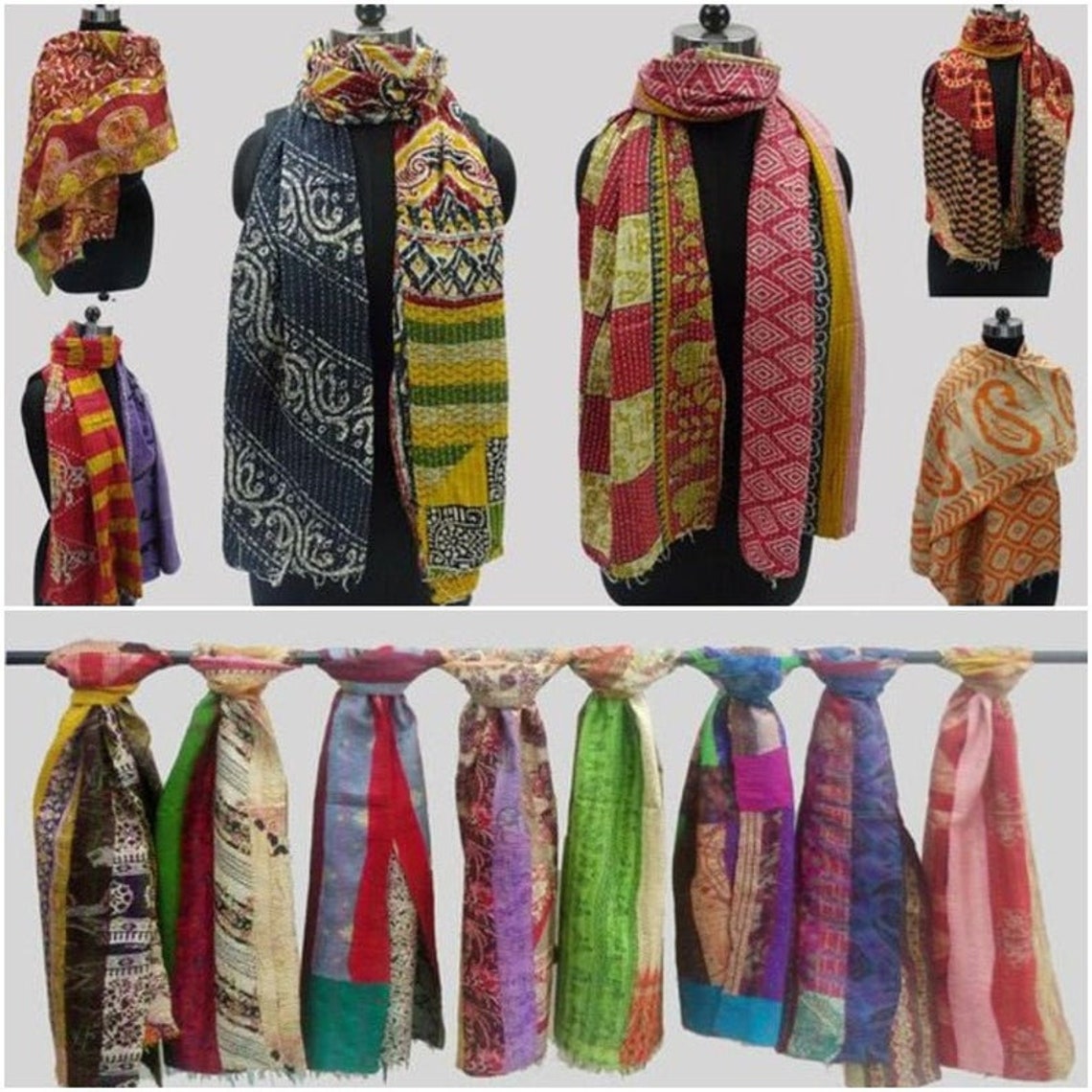 Wholesale Indian Kantha Scarf Cotton Scarf Vintage Scarf Wrap Etsy