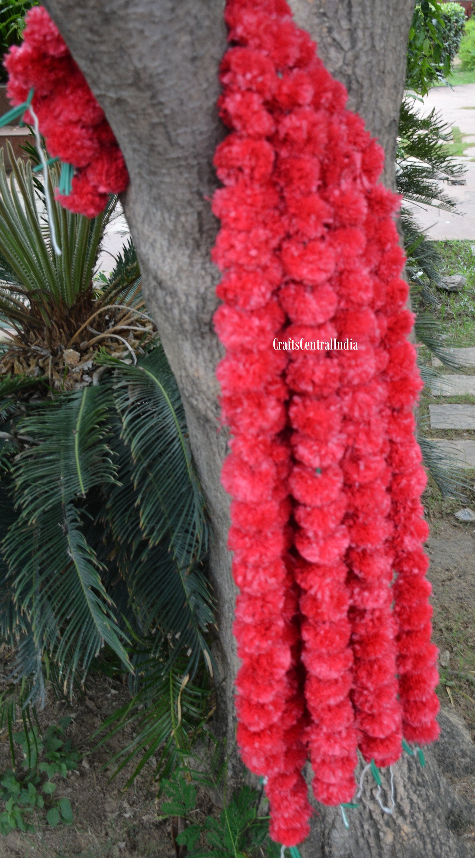 EIMMBD 40 Pcs Artificial Marigold Garland Decoration Day of the Dead Diwali Cinco de Mayo Fiesta Wedding Festival Party Home Decor Dia De Los Muertos (Orange+Yellow+Red