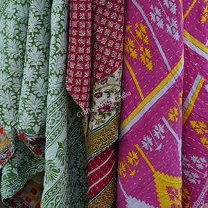 Quilts for sale, Twin size quilts, Cotton Kantha Quilt, Home & Decor Quilts image 10