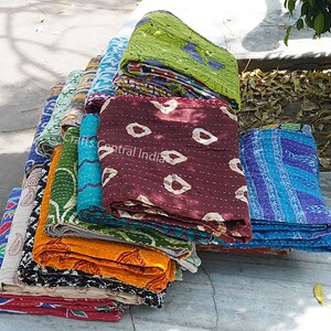 Quilts for sale, Twin size quilts, Cotton Kantha Quilt, Home & Decor Quilts image 7