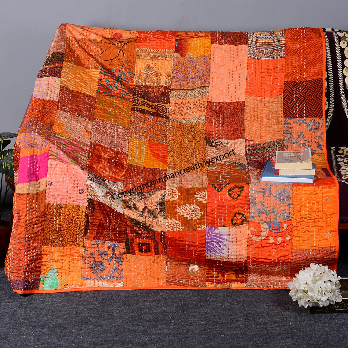 Bohemian Quilts For Sale Patchwork Quilt Kantha Quilt Handmade Etsy