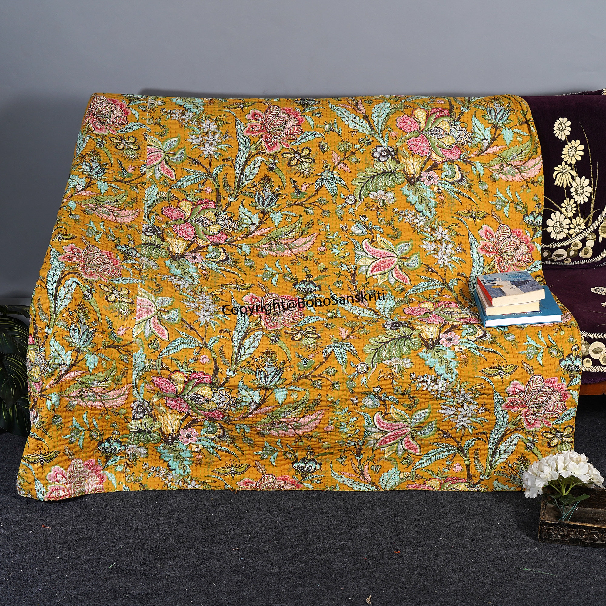 100 Cotton Soft Quilt Natural Kantha Quilt king Size Light Etsy