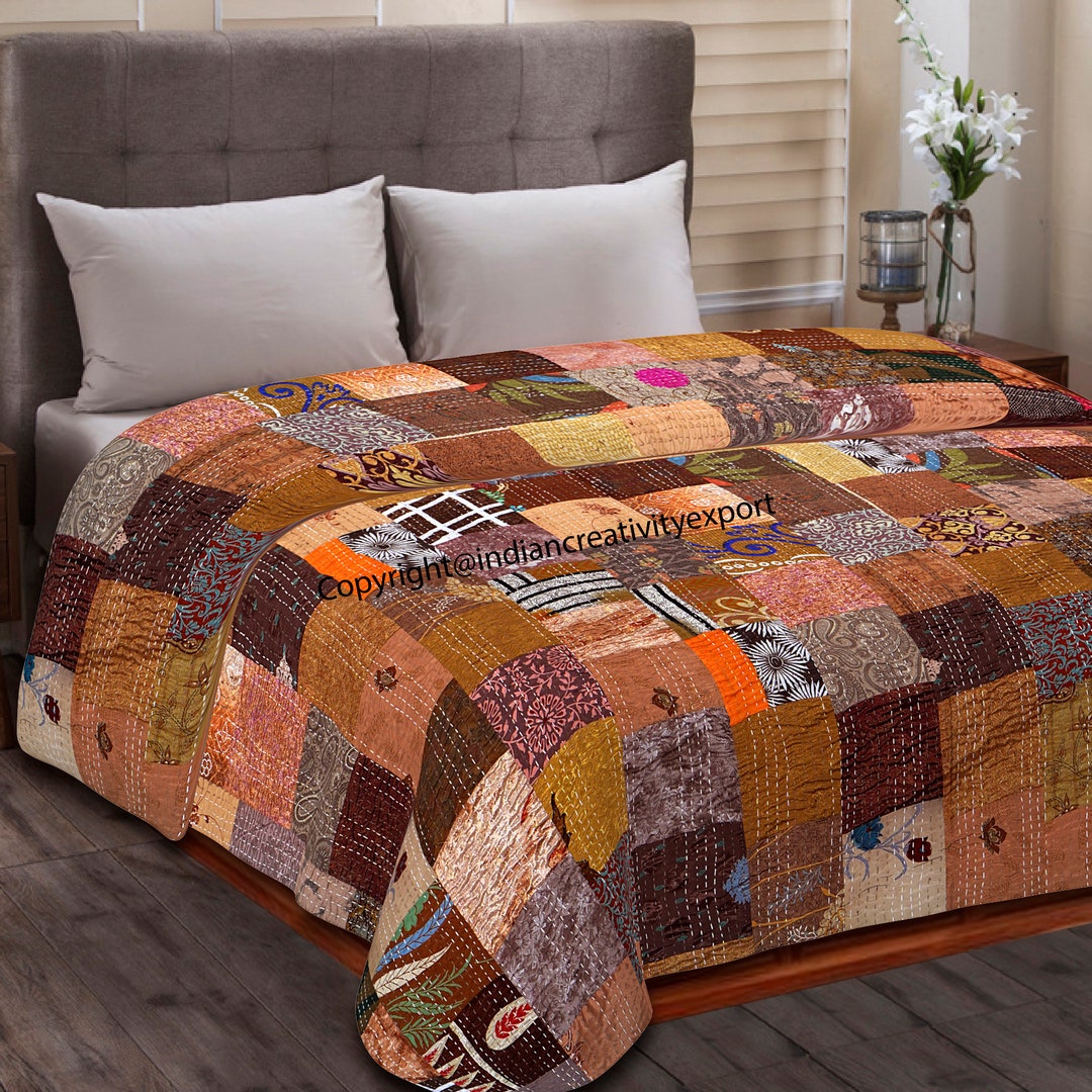 Bohemian Quilts for Sale Patchwork Quilt Kantha Quilt Handmade Etsy
