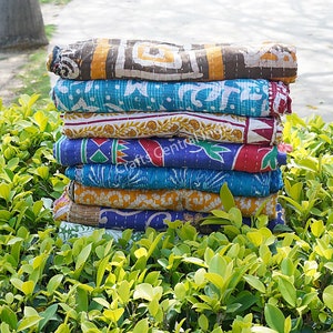 Quilts for sale, Twin size quilts, Cotton Kantha Quilt, Home & Decor Quilts image 9
