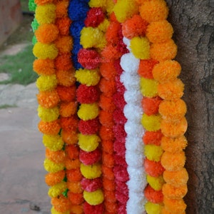 Pack of Dia De Los Muertos, Diwali Special- Artificial MARIGOLD GARLANDS, Indian Wedding Decoration, Mehndi Decor, Mexican Garlands
