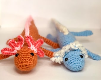 PATTERN and VIDEO Beginner Crochet Axolotl Pattern With Video