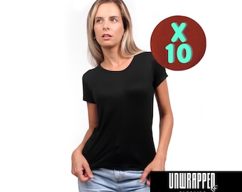 Pima Cotton Scoop Neck Tee, Women's Short Sleeve Tops (10 Units)