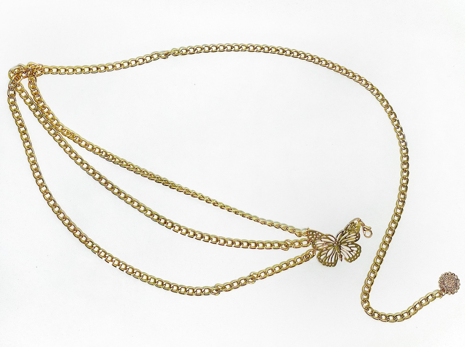 Butterfly Belly Waist Chain Belt Gold and Silver Vintage Etsy UK