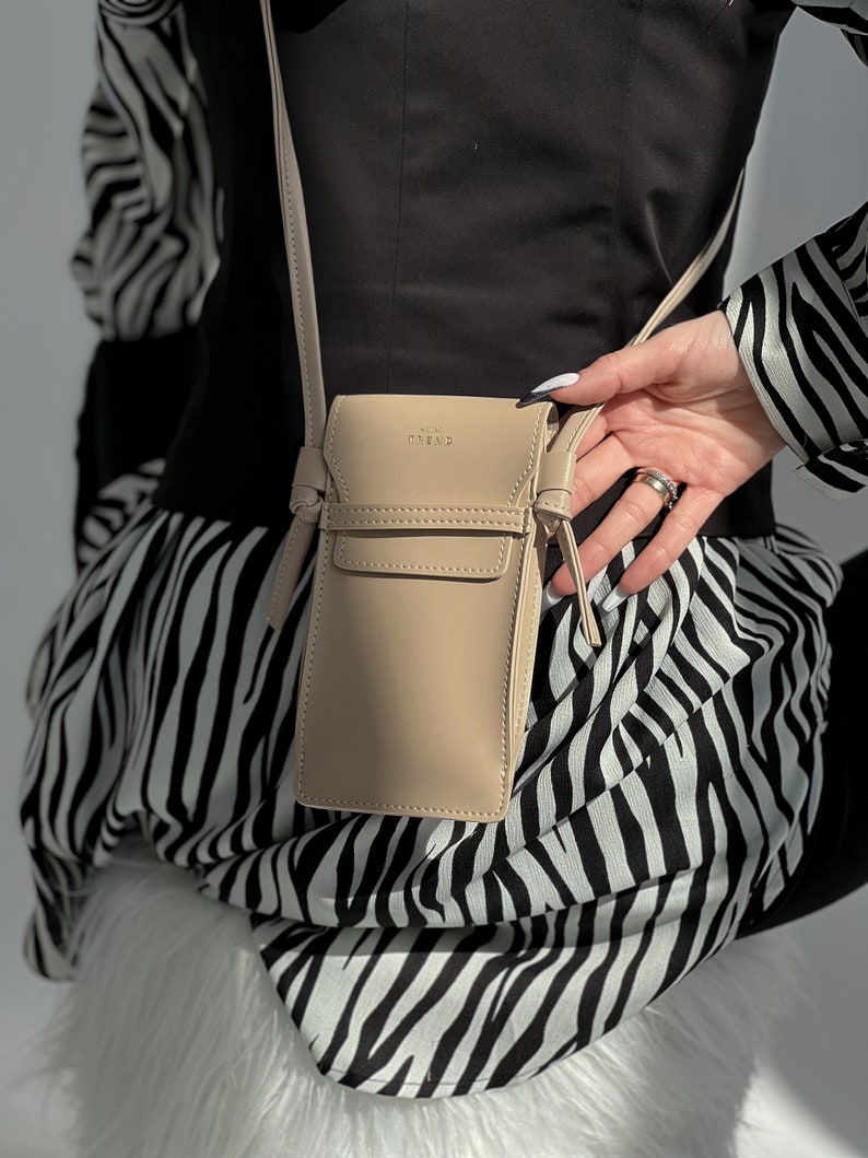 Minimalist Crossbody Bag, Personalized Small Phone Bag, Adjustable