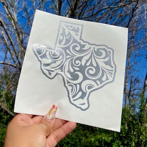 Texas | Tooled | Leather Pattern | Permanent Decal - Etsy