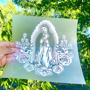 Our Lady | La virgencita | Roses | Permanent | Vinyl Decal