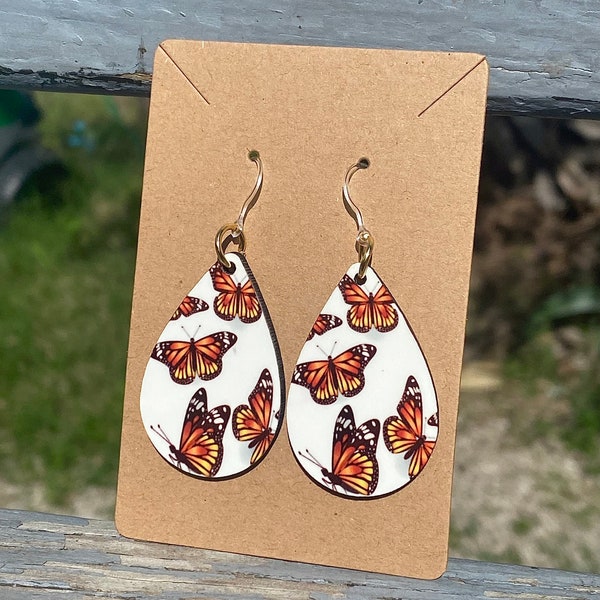 Butterfly Tear Drop Earrings