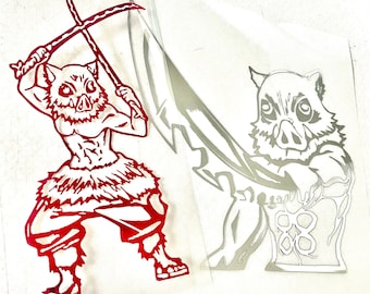Full Body | Half Body | Inosuke | With Blade | Anime | Permanent | Vinyl Decal