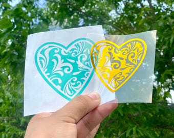 Heart | Tooled Leather | Permanent Decal