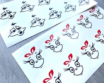 SET OF 10 | Cindy Lou | Max | Face | Decals