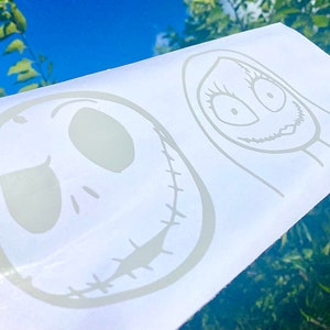 Jack and Sally | Halloween | decal | permanent vinyl | outdoor | indoor | project | Car | ANY flat surface | decor | Long Lasting