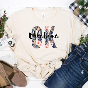 Oklahoma Floral design T-Shirt, Proud To Be An Okie tee, Retro Hoodie, Oklahoma Hoodie,  Retro Shirt, OK citizen, Oklahoma Sweatshirt, bff