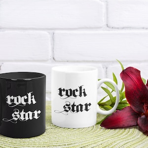 Rock Star mug, Rock Star mugs, Rock coffee mug, Heavy Metal, Rock Fan Gift, Rock and Roll mug, DJ mug, Vintage, Retro, Music mug, Rock lover