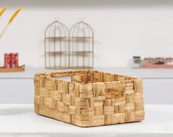 Jumbo Water Hyacinth Wicker Basket: Rustic Home Storage Organizer