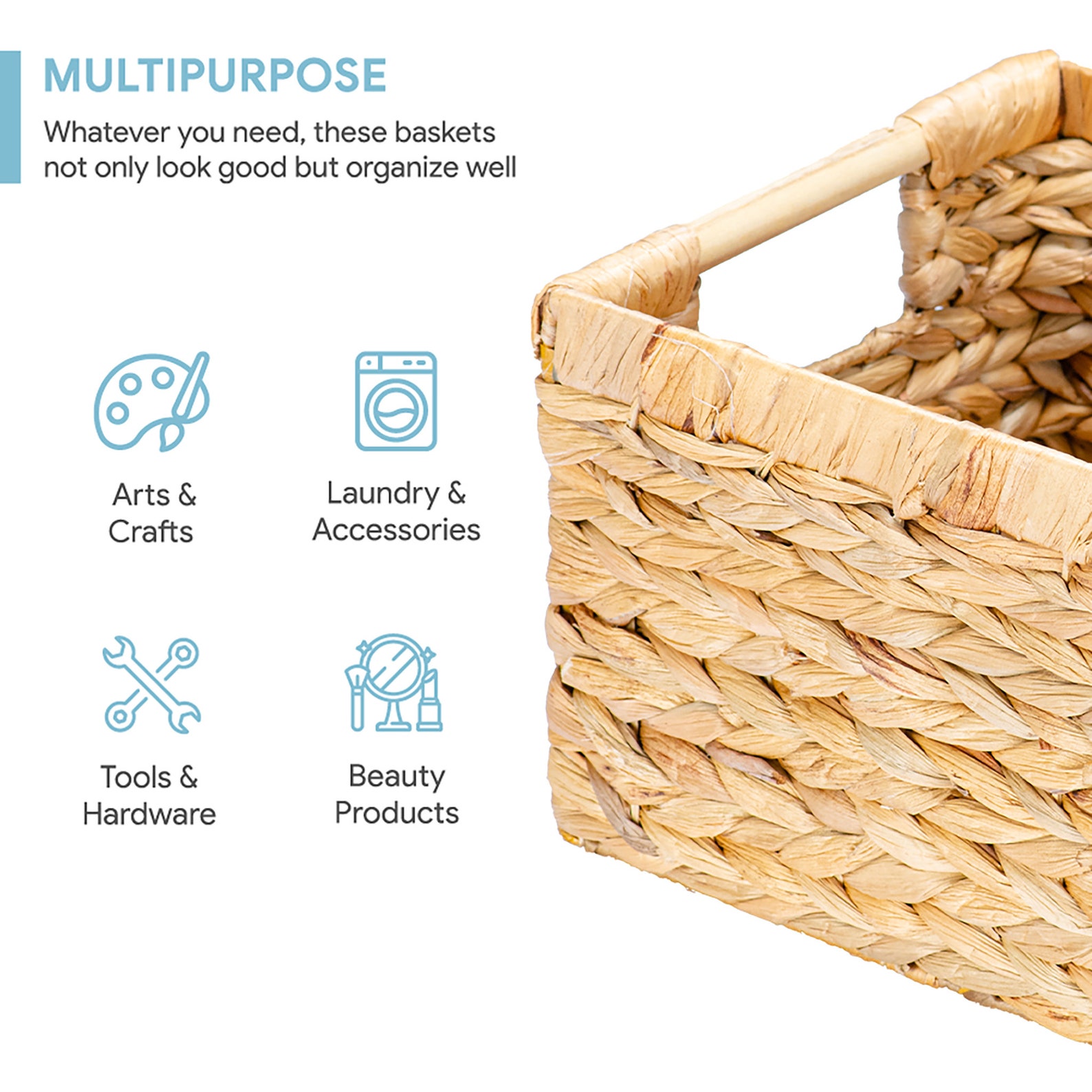 Solutions Your Organized Living Woven Water Hyacinth Basket