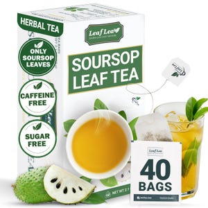 LeafLea Premium Soursop Tea Bags | Pure Graviola & Hoja Guanabana Tea | Digestion Support, Nutrient-Rich,Sugar-Free, Caffeine-Free