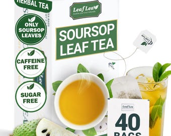 LeafLea Soursop Tea Bags | Caffeine-Free Graviola Herbal Tea