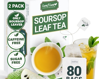 Soursop Leaf Tea: Caffeine-Free Herbal Tea, 80 Bags