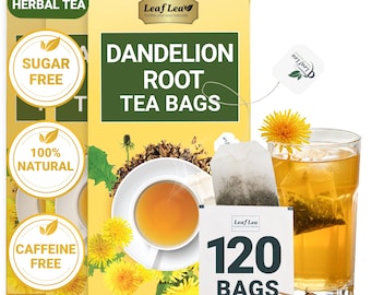 LeafLea Dandelion Root Tea: Natural Herbal Tea Bags (120 Count)