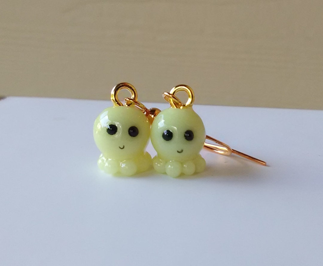 GLOW in the dark octopus oorbellen sterling zilver Etsy Nederland