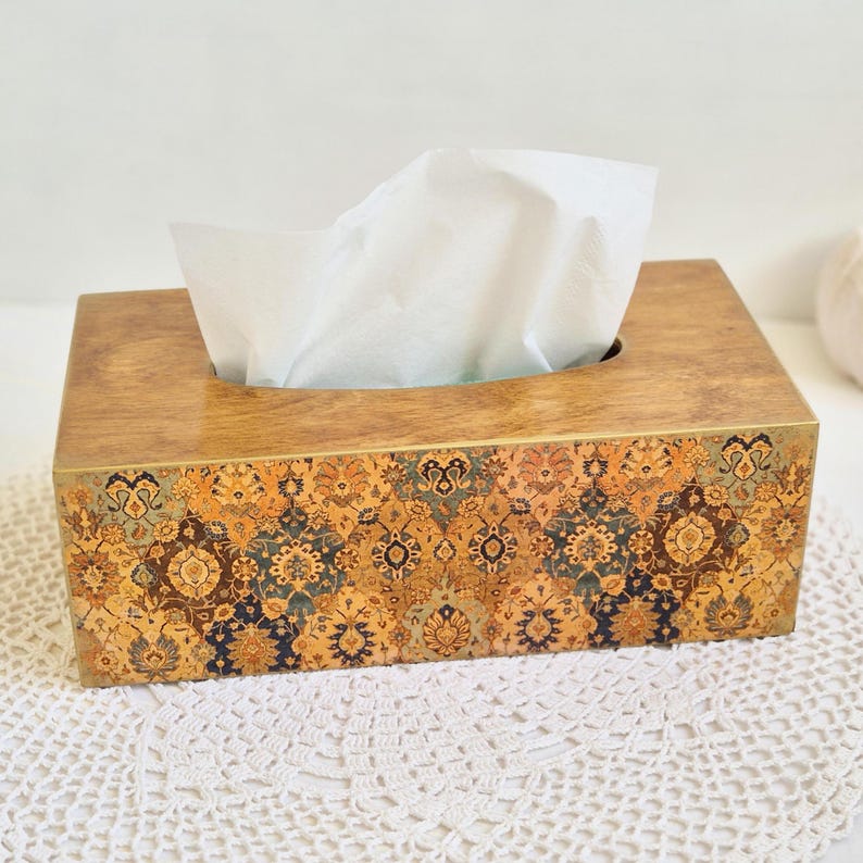 Wooden tissue box cover
