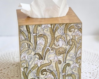 Pudełko na chusteczki z decoupage'em / Dekoracja William Morris / Pojemnik na chusteczki / Przechowywanie pudełek na chusteczki / Prezent dla niej / Prezent na Dzień Matki