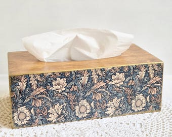 Wooden Tissue Box Holder, Floral Patterned Tissue Covers, Napkin Holder, Decorative Box for Napkins
