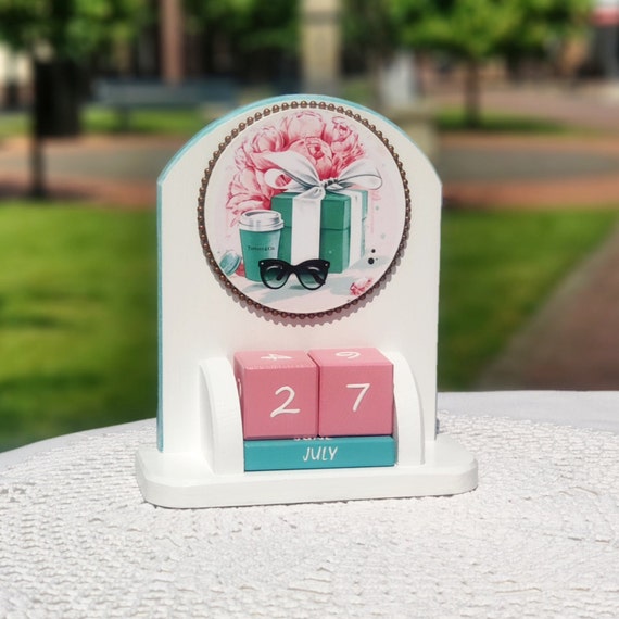 Calendario perpetuo de madera Calendario de bloques de madera | Etsy