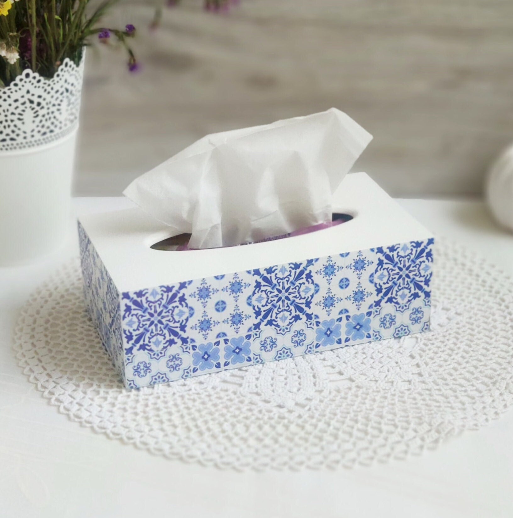 Cubierta rectangular de la caja del tejido Madera de la caja | Etsy