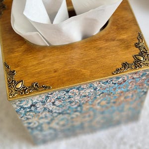 Tissue Box Cover, Wooden Square Tissue Box Holder, Tissue Storage, Decorative Cube Box for Napkins, Tissue Dispenser