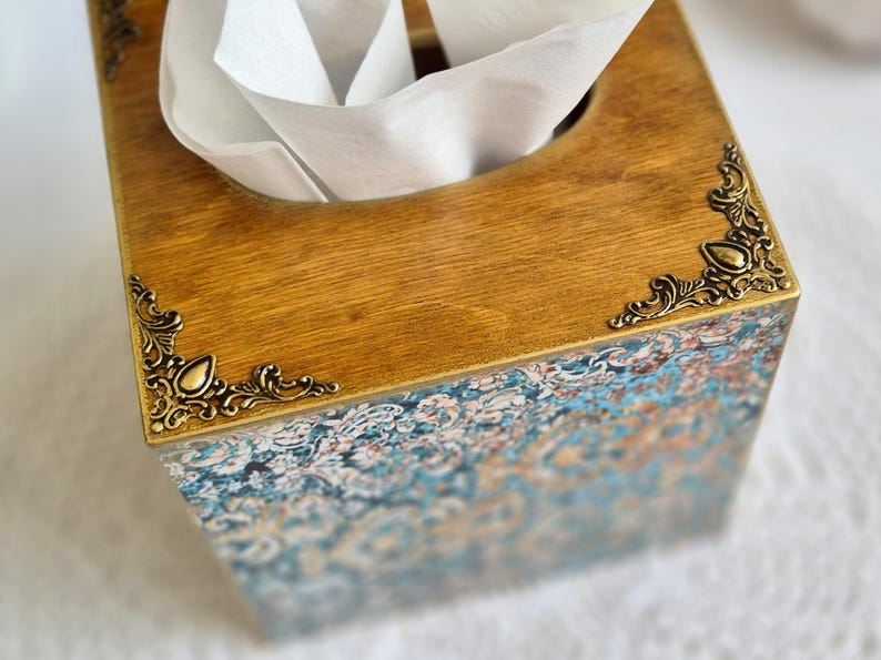Tissue Box Cover, Wooden Square Tissue Box Holder, Tissue Storage, Decorative Cube Box for Napkins, Tissue Dispenser