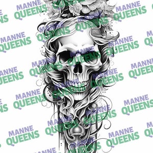 Unique Skull Tattoo Design - Digital Download