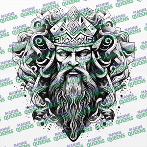 Unique Viking Warrior Tattoo Design - Digital Download