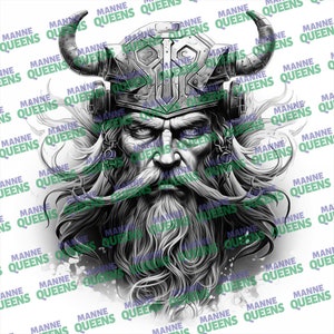 Unique Viking Warrior Tattoo Design - Digital Download
