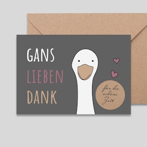 Gans lieben Dank Karte Grußkarte Postkarte
