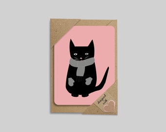 Katze Mini Karte Grußkarte Postkarte
