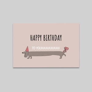 Birthday card Dachshund postcard greeting card