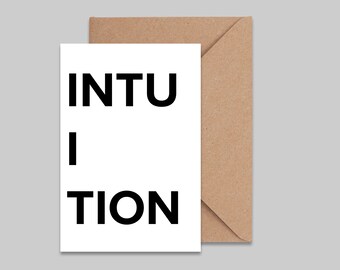 Intuition Typografie Postkarte Grußkarte