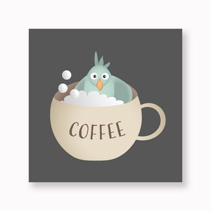 Vogelbad Illustration Karte Grußkarte Postkarte Grafik